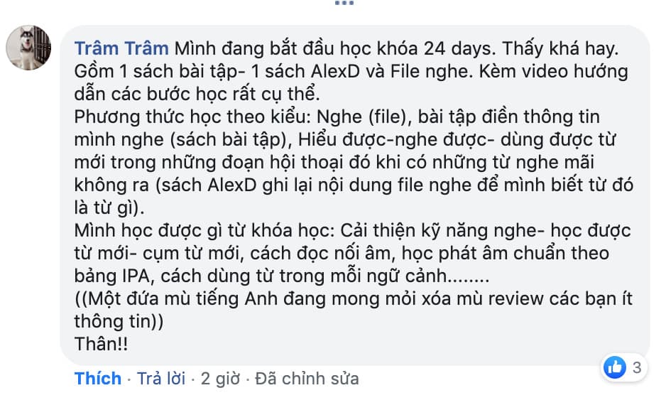 Học viên chia sẻ về sự cải thiện rõ rệt sau khoá học